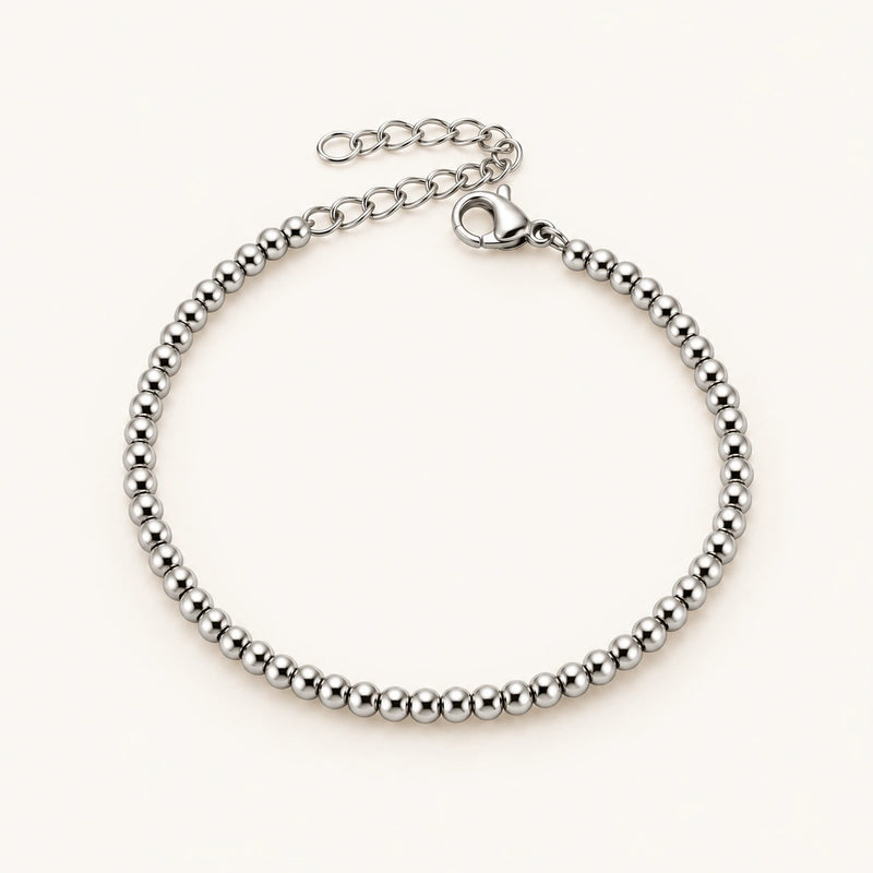 Beaded Chain Bracelet Silver