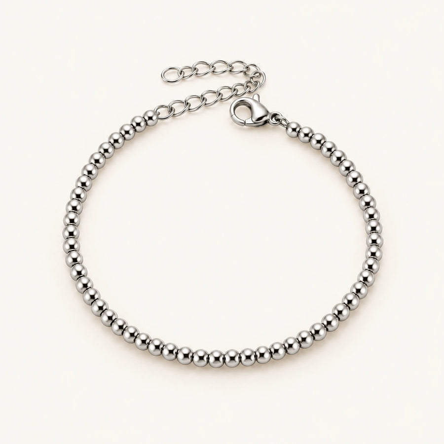 Beaded Chain Bracelet Silver