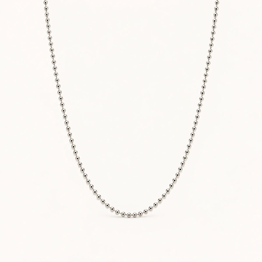 Beaded Chain Necklace Silver