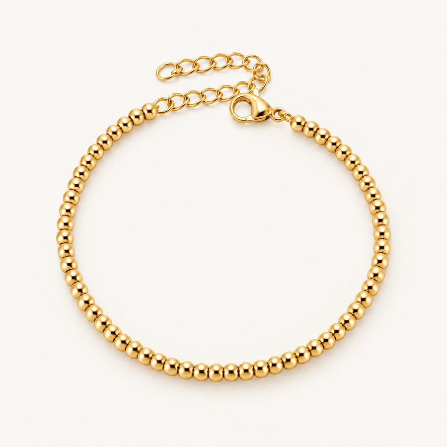 Beaded Chain Bracelet Gold