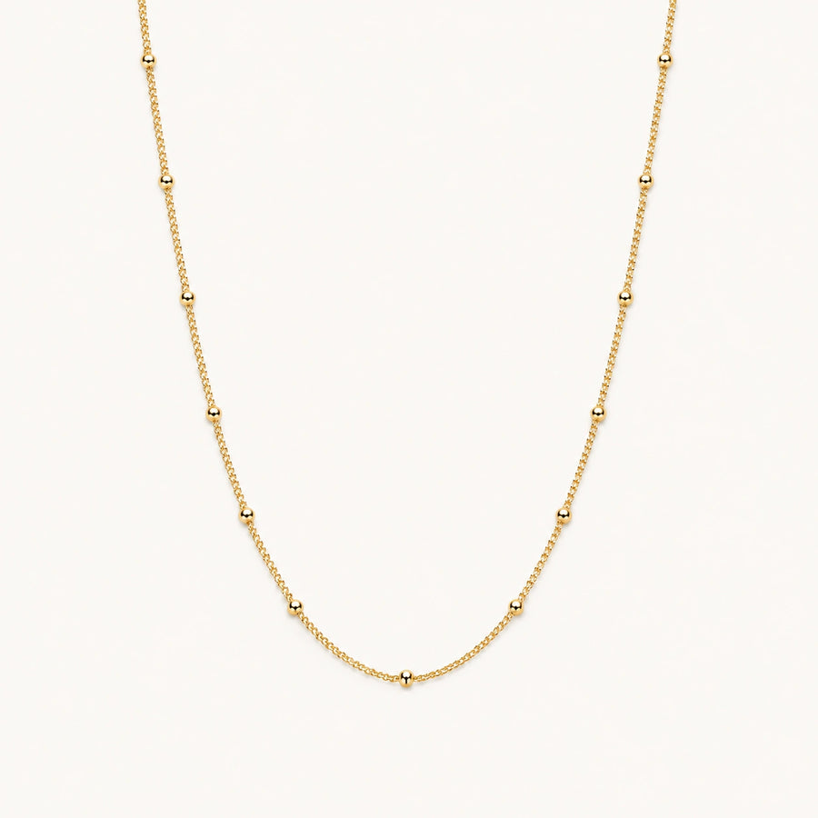 Thin Beaded Necklace Gold