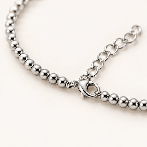 Beaded Chain Bracelet Silver
