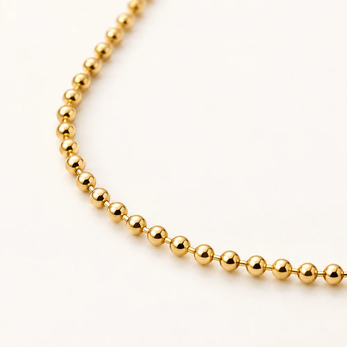 Beaded Chain Necklace Gold